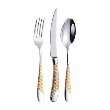 Stainless Steel Gold Plated Cutlery Dinnerware Set