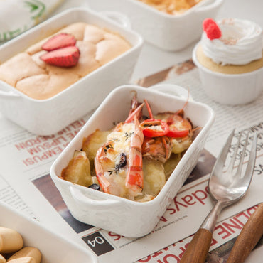 4/8-Piece White Ceramic Baking Dishes
