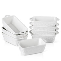 4/8-Piece White Ceramic Baking Dishes