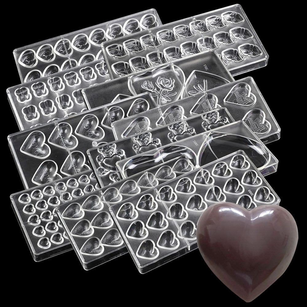 Heart Shape Polycarbonate Chocolate Mold , - east2cart.uk