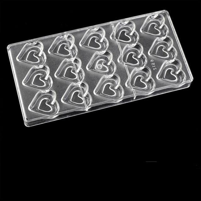 Heart Shape Polycarbonate Chocolate Mold , - east2cart.uk