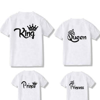 Family Matching KING QUEEN Letter Printing T-Shirts