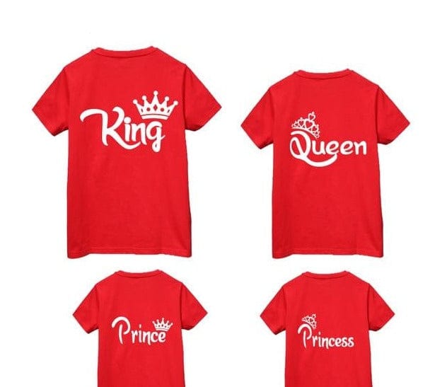 Family Matching KING QUEEN Letter Printing T-Shirts