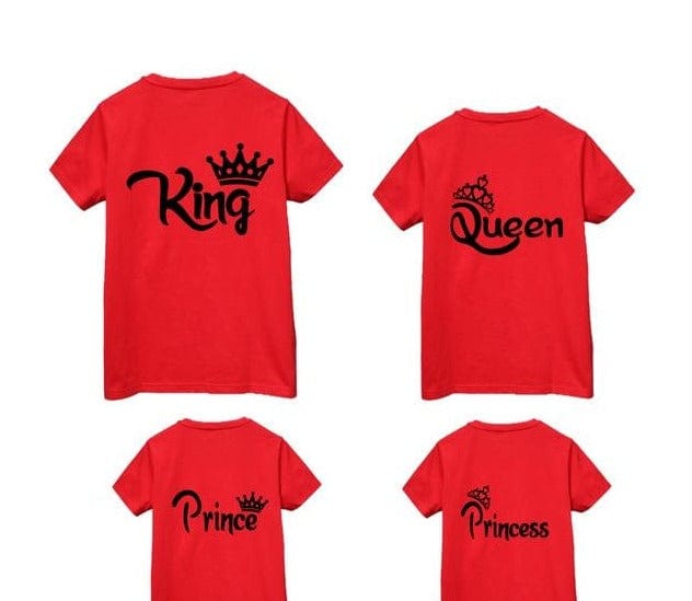 Family Matching KING QUEEN Letter Printing T-Shirts