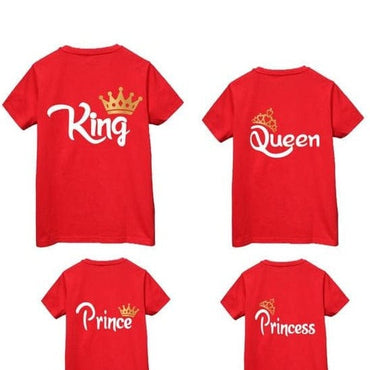 Family Matching KING QUEEN Letter Printing T-Shirts