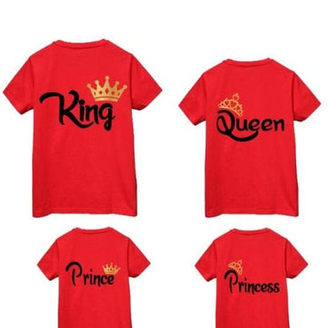 Family Matching KING QUEEN Letter Printing T-Shirts