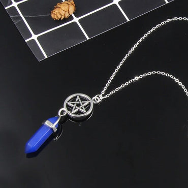 Hexagonal Crystal Bullet Natural Stone Pendant - east2cart.uk