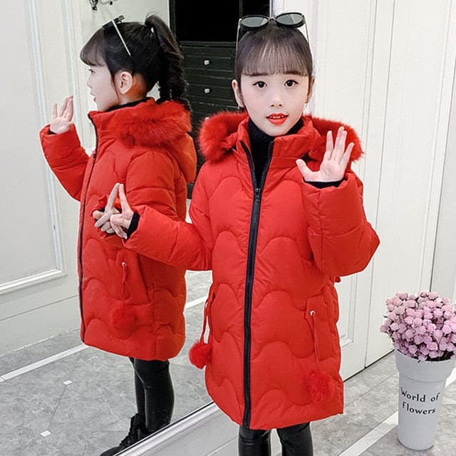 Girl's Thick Warm Hooded Winter Coat