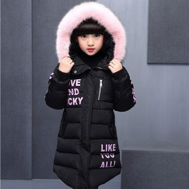 Girl's Thick Warm Hooded Winter Coat