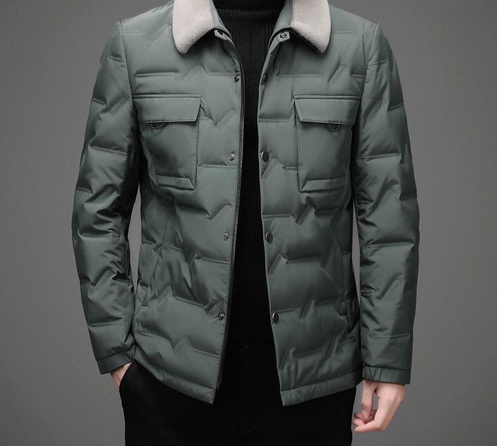 Men Windbreaker With Fur Collar Winter Jacket