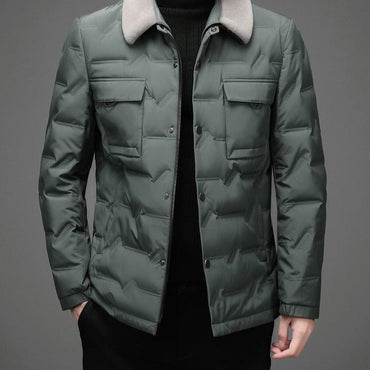 Men Windbreaker With Fur Collar Winter Jacket