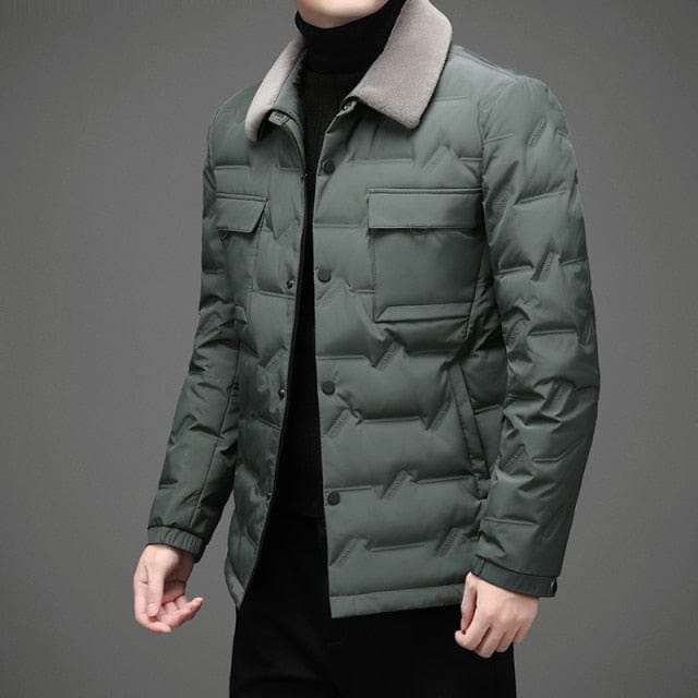 Men Windbreaker With Fur Collar Winter Jacket