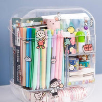 Large Capacity Pencil Storage Case Container Makeup Organizer Box Desktop Sundries Storage Box Stationery Box School - east2cart.uk