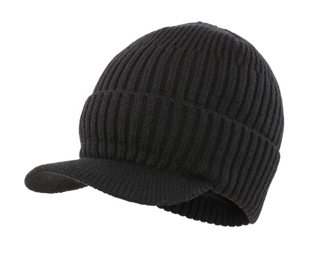 Winter Warm Knitted Cap with Visor