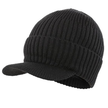 Winter Warm Knitted Cap with Visor