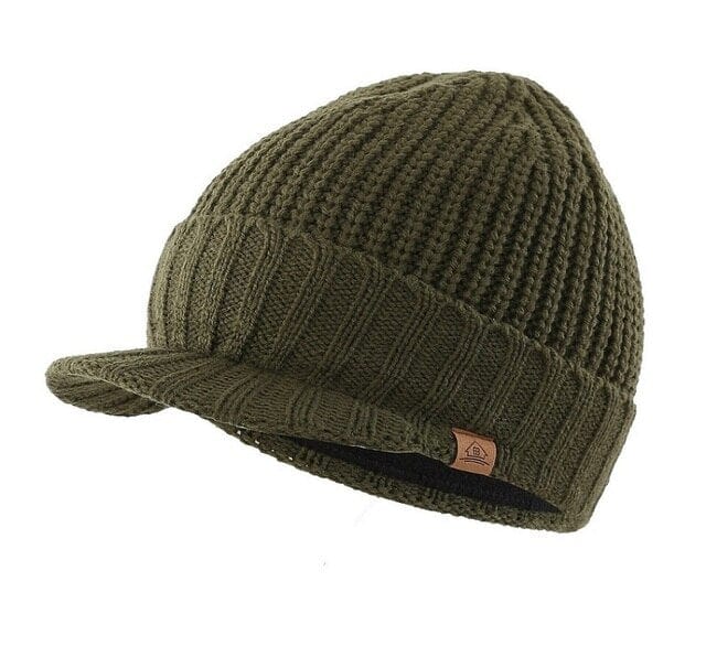 Winter Warm Knitted Cap with Visor