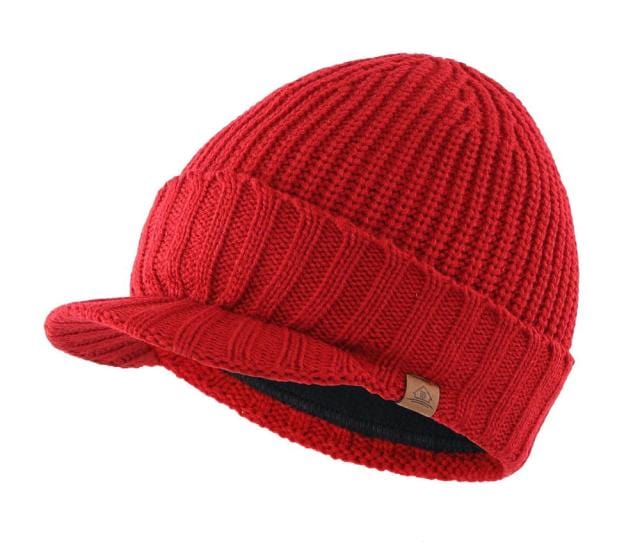 Winter Warm Knitted Cap with Visor