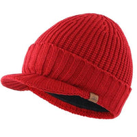 Winter Warm Knitted Cap with Visor