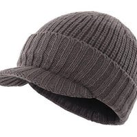 Winter Warm Knitted Cap with Visor