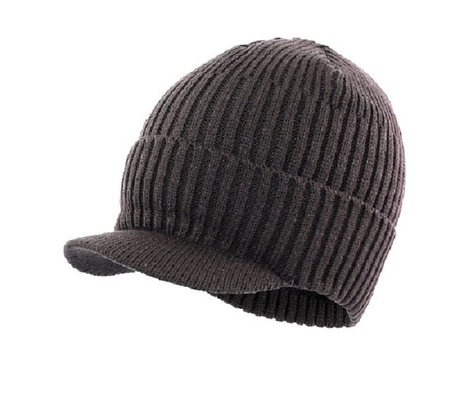 Winter Warm Knitted Cap with Visor