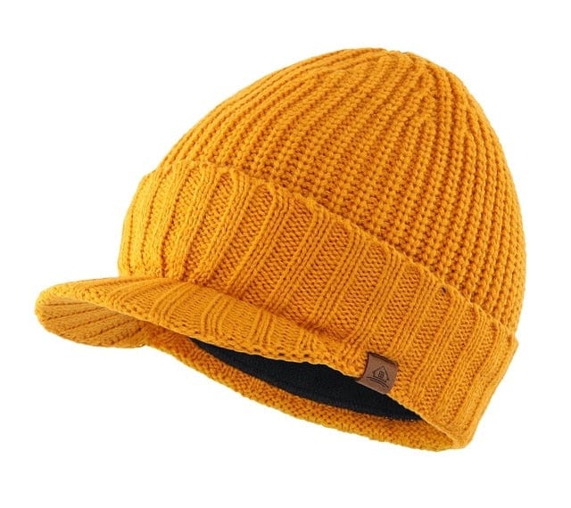 Winter Warm Knitted Cap with Visor