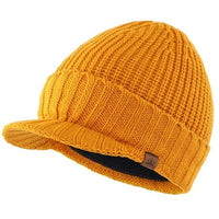 Winter Warm Knitted Cap with Visor