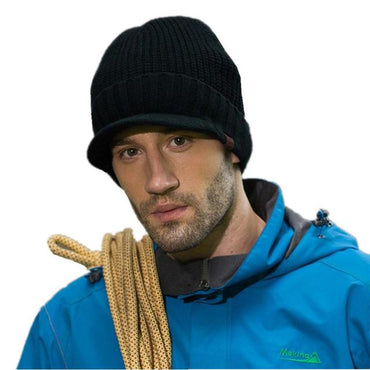 Winter Warm Knitted Cap with Visor