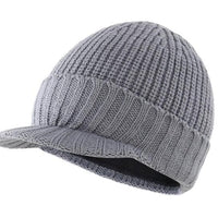 Winter Warm Knitted Cap with Visor