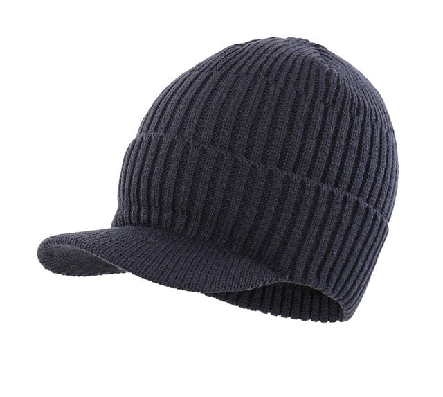 Winter Warm Knitted Cap with Visor