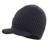 Winter Warm Knitted Cap with Visor