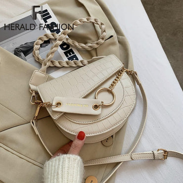 Ladies Luxury Brand Saddle Bags Handbag