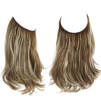 SARLA Natural Synthetic Halo Hair Extensions No Clip In Artificial Fake Ombre Blonde Brown Black Pink Red Wavy False Hair Piece - east2cart.uk