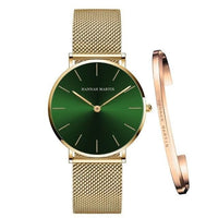 Women Watch 1 set Bracelet Japan Quartz Movement Simple Waterproof Rose Gold Stainless Steel Mesh Ladies watch relogio feminino - east2cart.uk
