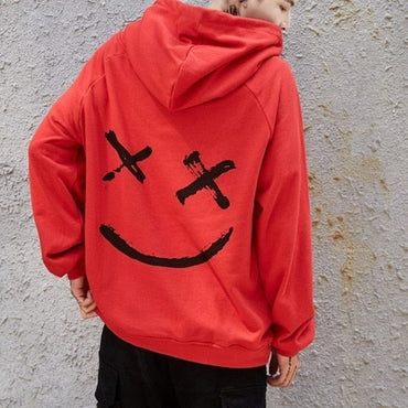 Couples Smile Printed Patchwork Hoodies