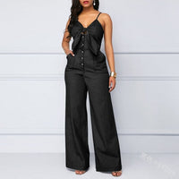 Ladies Denim Wide Leg Romper Jeans - east2cart.uk