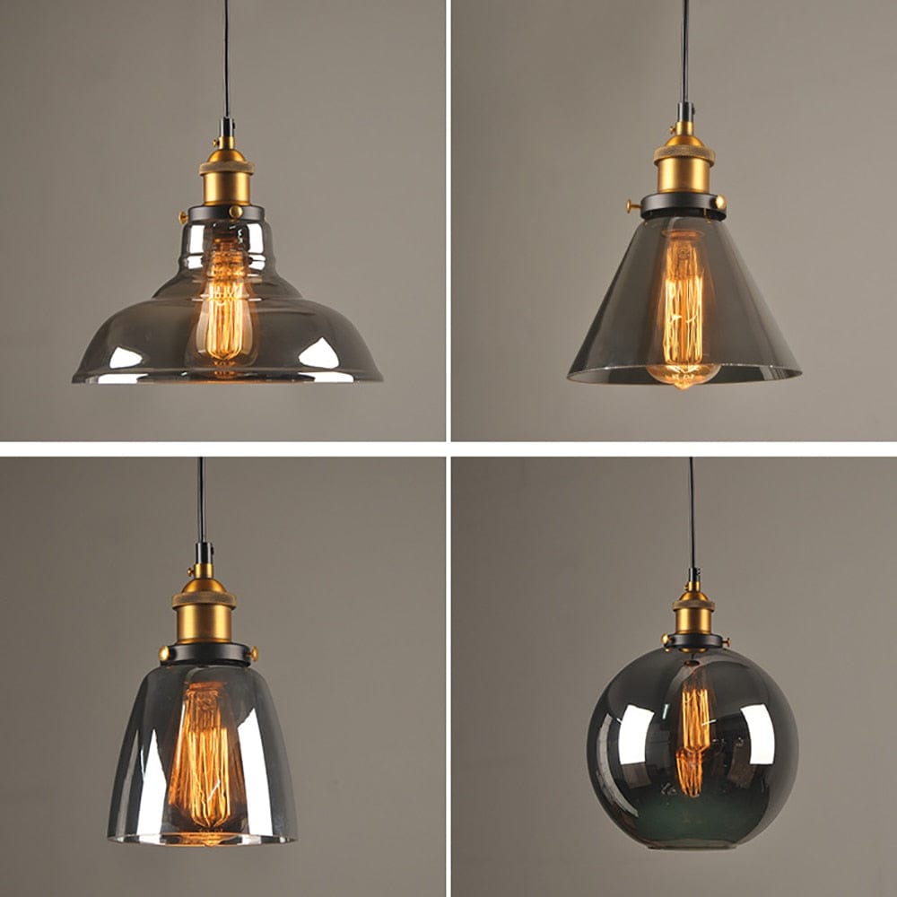 Smoky Glass Vintage Hanging Lamps