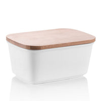 Ceramic French Butter Dish with Bamboo Lid