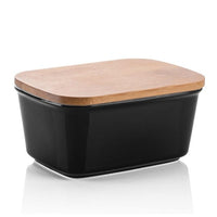 Ceramic French Butter Dish with Bamboo Lid