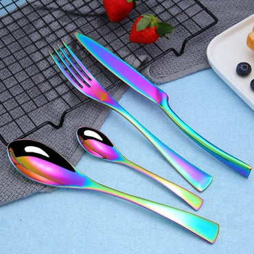 Luxury Colourful Stainless Steel Cutlery Set - east2cart.uk