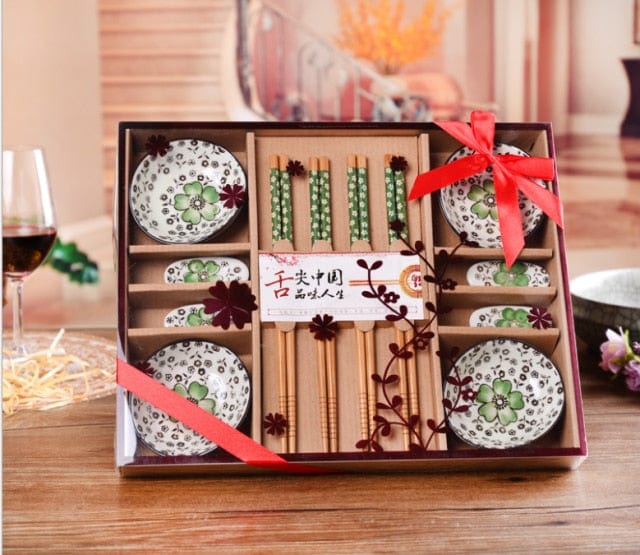 Japanese Style Ceramic Sushi Dinnerware Gift Box (12Pcs/Set) - east2cart.uk