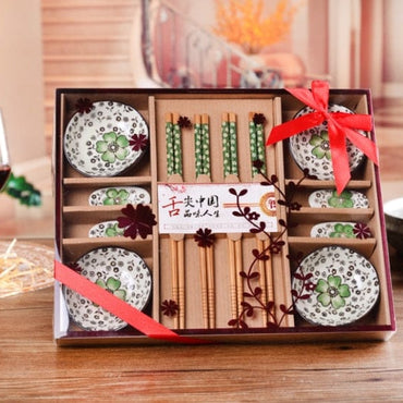 Japanese Style Ceramic Sushi Dinnerware Gift Box (12Pcs/Set) - east2cart.uk