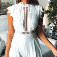 Sexy Sleeveless Backless Ruffled Jumpsuit For Women Elegant Hollow Out Womens Long Jumpsuits 2021 Autumn Romper Casual Overalls - east2cart.uk