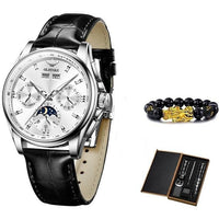 OUPINKE Men Mechanical Watch Luxury Automatic Watch Leather Sapphire Waterproof Sports Moon Phase Wristwatch Montre homme - east2cart.uk