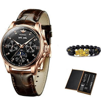 OUPINKE Men Mechanical Watch Luxury Automatic Watch Leather Sapphire Waterproof Sports Moon Phase Wristwatch Montre homme - east2cart.uk