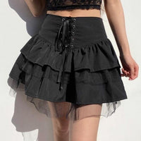 Gothic Pink Lace Pleated Skirt - east2cart.uk