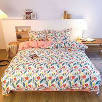 Nordic Lattice Duvet Cover 240x220 Pillowcase Printed Bedding Set Single Double Queen King Size Bed Sheet Quilt Sets Bedclothes - east2cart.uk