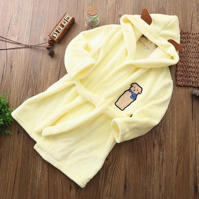 Girls Cartoon Hooded Bathrobe