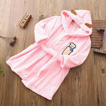 Girls Cartoon Hooded Bathrobe