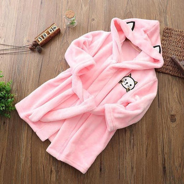 Girls Cartoon Hooded Bathrobe