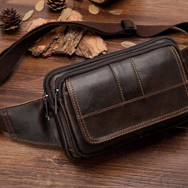 MVA Men's Waist Bag Leather Male Fanny Pack Men's Belt Bag for Man Belt Pouch Phone Hip Bum Bags Belts Travel Waist Packs 8966 - east2cart.uk